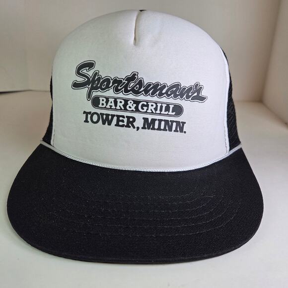 Vintage Sportsman’s Bar & Grill Tower MN Trucker Hat Snapback 80s Mesh Cap - Picture 1 of 11